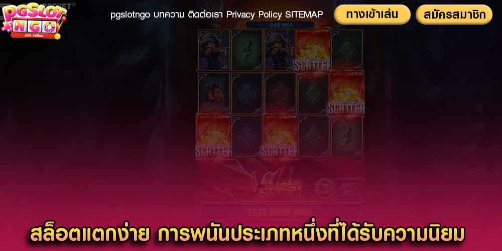 สล็อตแตกง่าย การพนันประเภทหนึ่งที่ได้รับความนิยม